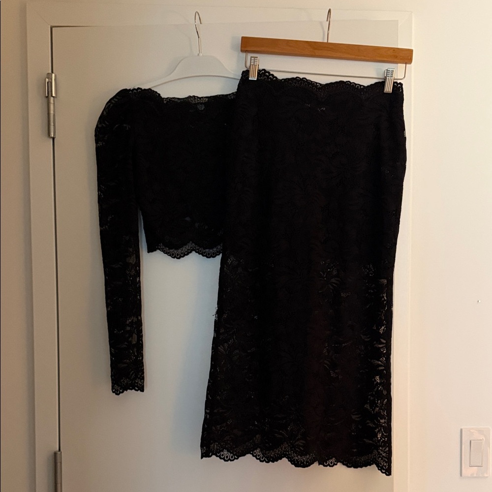 Paco Rabanne Black Floral Lace Matching Set - Picture 3 of 3